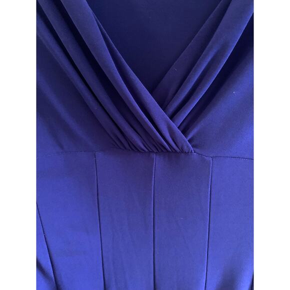 Lauren by Ralph Lauren-Capped Sleeve-A-Line Dress-Poly-Royal Blue-Women-4 - Picture 3 of 6
